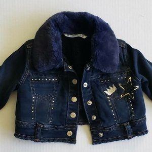 Mayoral Girls Baby 6m 68cm Jacket Jean Denim Gold